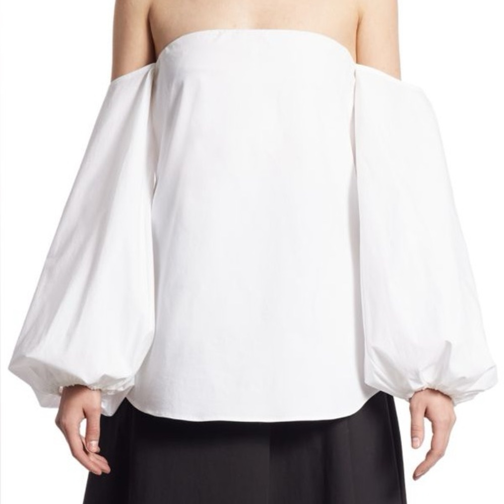 Theory Laureema Off-The-Shoulder Poplin Top